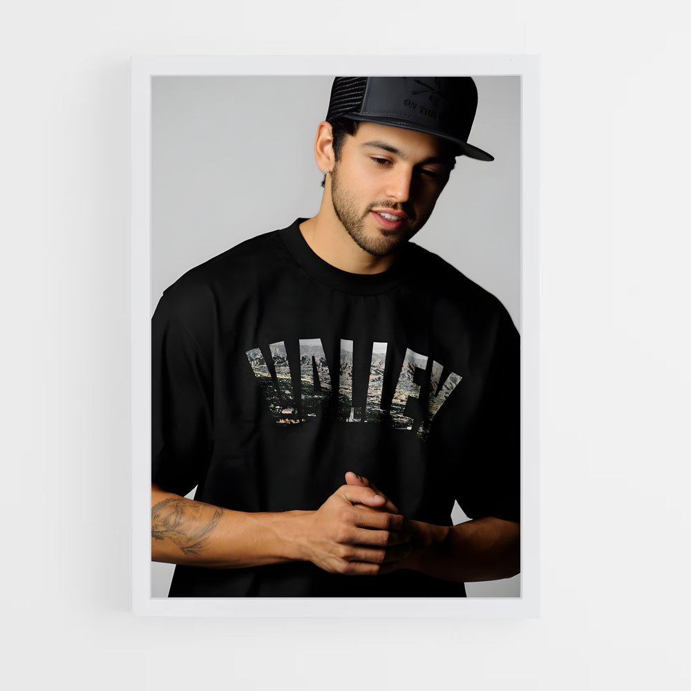 Poster T-Shirt Noir – affiche Skateboard (vue 3)